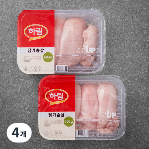 하림 닭가슴살 (냉장), 600g, 4개