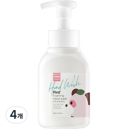 케이맘 유아용 처음 포밍 핸드워시 290ml, 파우더향, 4개