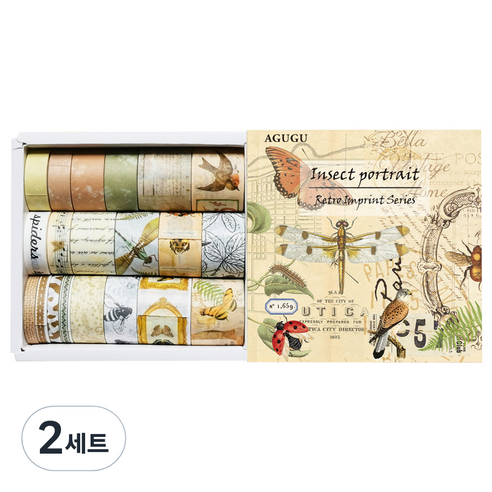 동아피엠에스 DIY 레트로 마스킹 데코테이프 20종 세트, 곤충, 2세트