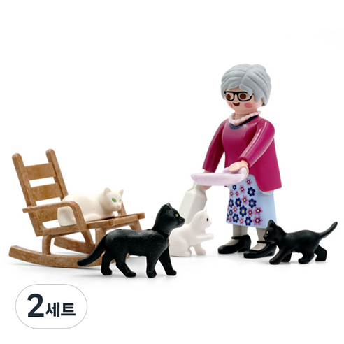 플레이모빌 할머니와 고양이들 피규어 세트 71172, 2세트