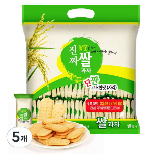 진짜 쌀과자 사각, 650g, 5개
