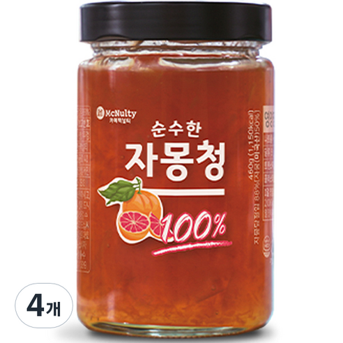 맥널티커피 순수한 자몽청, 460g, 1개입, 4개
