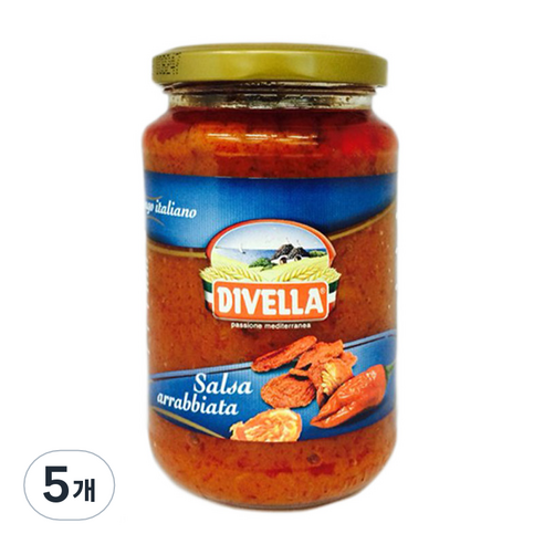 디벨라 아라비아타 소스 340g 파스타소스 DIVELLA arrabbiata, 5개, 아라비아타소스