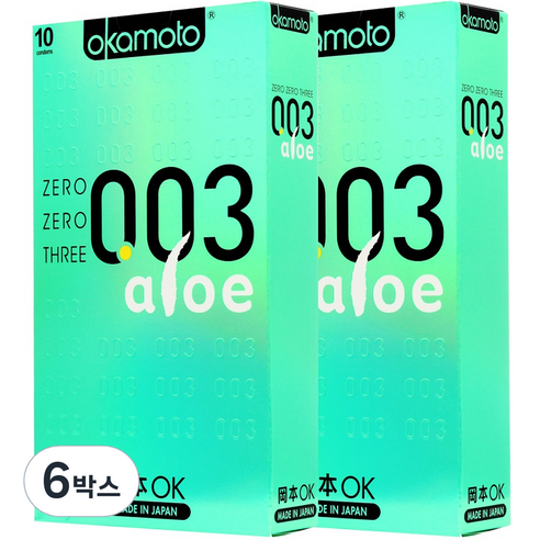 오카모토 0.03 콘돔 알로에 기타, 10개입, 6개