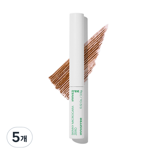 이니스프리 스키니 꼼꼼 마스카라 Zero 3.5g, 2호 브라운, 5개