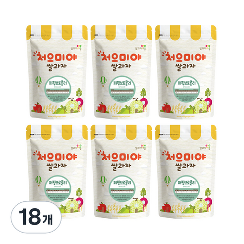 쌀과자마을 처으미야 퍼핑 과자, 브로콜리, 18개, 50g