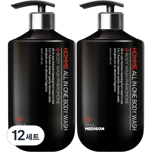 폴메디슨 옴므 대용량 올인원 바디워시 페로몬향 510ml, 12세트