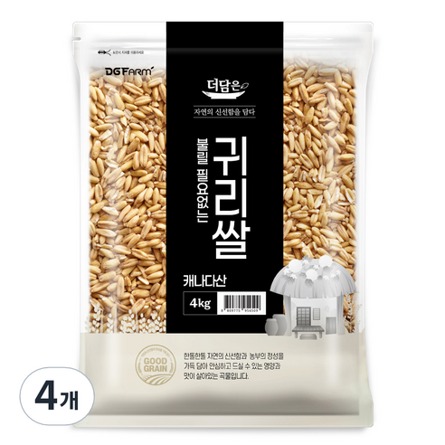 더담은 불릴필요없는 귀리쌀, 4kg, 4개
