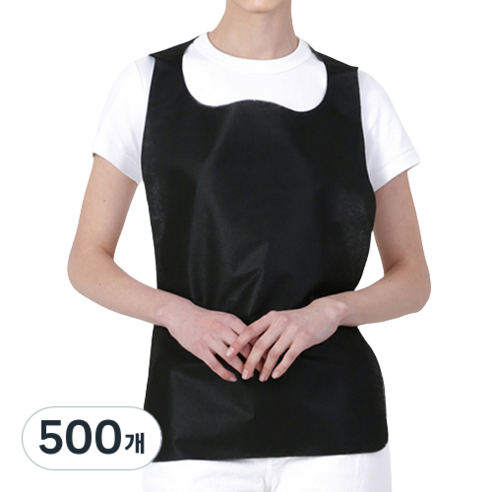 홈스라인 일회용 부직포 위생 앞치마, 블랙, 500개