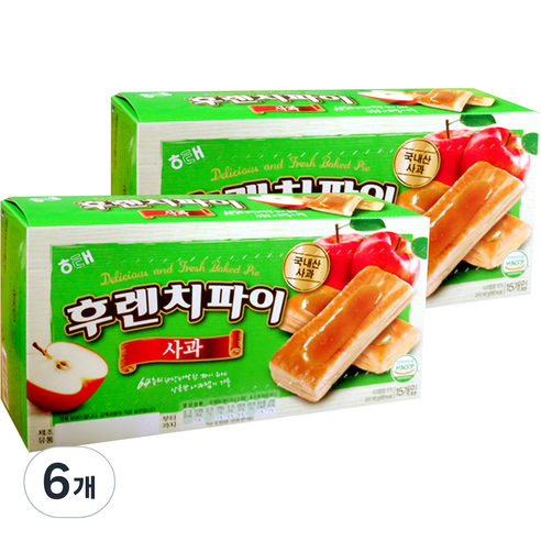 해태제과 후렌치파이 사과 15p, 192g, 6개