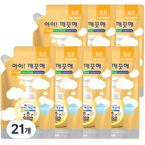 아이깨끗해 핸드워시 거품형 리필 순, 21개, 200ml