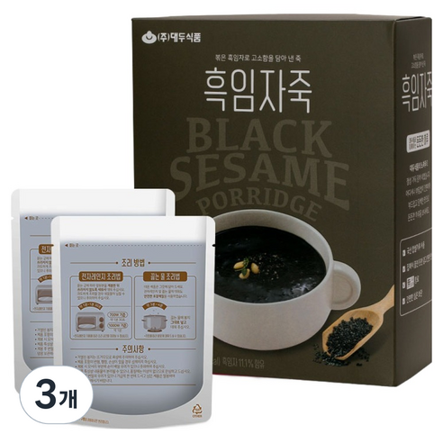 대두식품 흑임자죽 2p, 400g, 3개