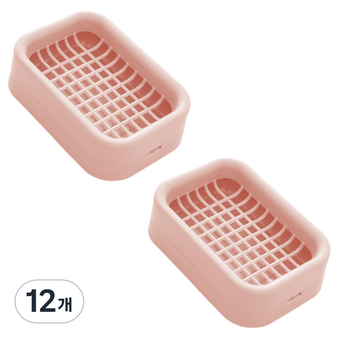 Yiwu Maeran 하이엉클 심플 파스텔 물빠짐 비누받침대, 핑크, 12개