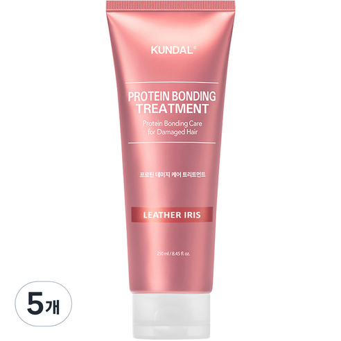 쿤달 프로틴 데미지 케어 트리트먼트 레더아이리스향, 250ml, 5개