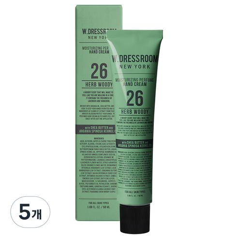 더블유드레스룸 퍼퓸 핸드크림 No 26 허브우디, 50ml, 5개