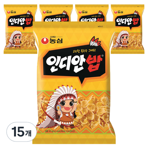 농심 인디안밥, 83g, 15개