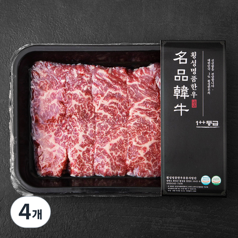 횡성한우 1++등급 치마살 구이용 (냉장), 200g, 4개