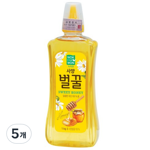 녹차원 사양벌꿀, 5개, 1kg