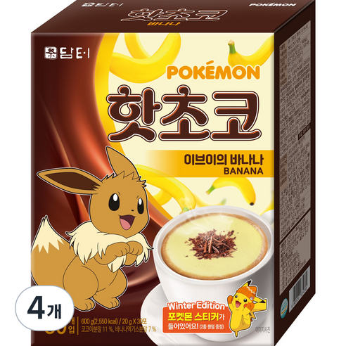 담터 이브이의 바나나 핫초코분말, 20g, 30개입, 4개