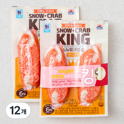 대림선 스노우 크랩킹 버터갈릭맛, 140g, 12개