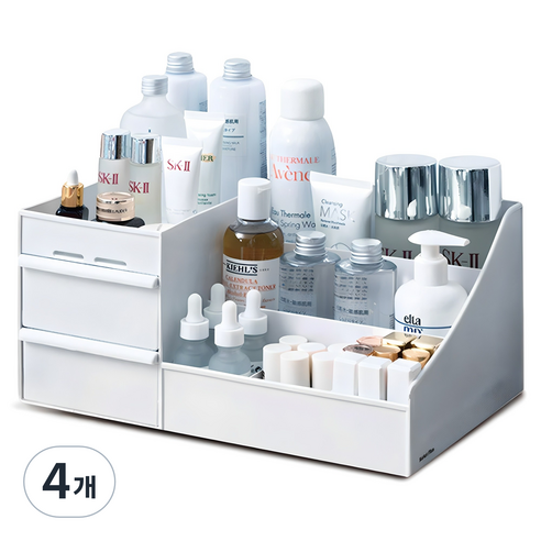 마켓플랜 멀티 화장품 정리함, 4개, 화이트