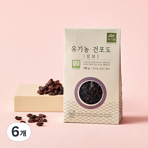 유가원 유기농 건포도 점보, 160g, 6개