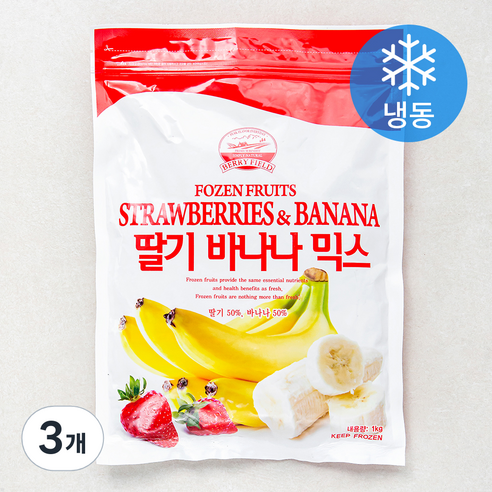 베리필드 딸기바나나믹스 (냉동), 1kg, 3개