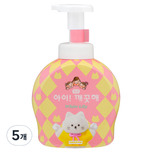 아이깨끗해 어프어프 핸드워시 화이트 릴리향, 490ml, 5개