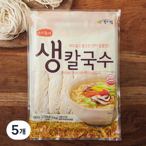 황소식품 우리동네 생칼국수, 1kg, 5개