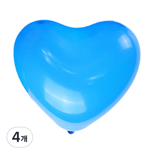 파티쇼 하트모양 풍선 스탠다드 15cm 100p, 블루, 4개