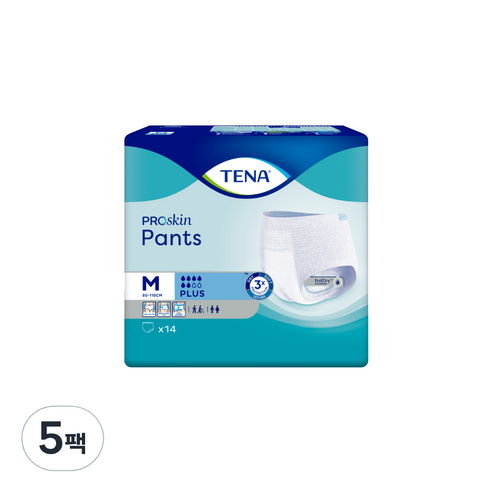 테나 남녀공용 언더웨어 플러스 성인기저귀, 중형, 14매입, 5팩