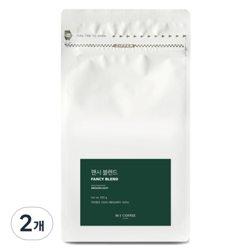 엠아이커피 팬시 블렌드 원두, 홀빈(분쇄안함), 500g, 2개