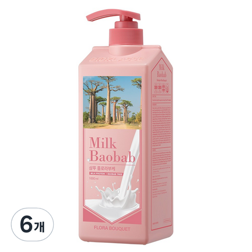 밀크바오밥 샴푸 플로라부케, 6개, 1000ml