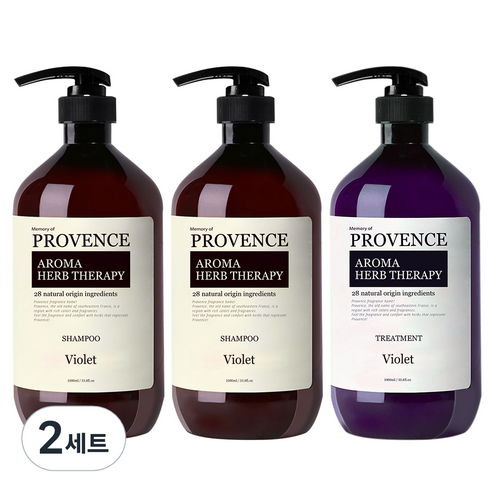 프로방스 네이처 샴푸 바이올렛 1L x 2p + 트리트먼트 바이올렛 1L 2종세트, 2세트