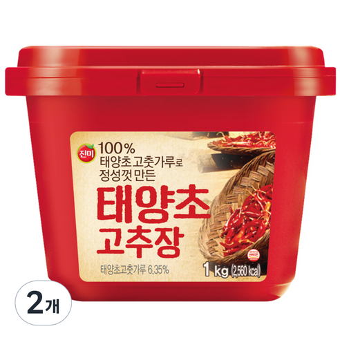 진미 태양초 고추장, 1kg, 2개