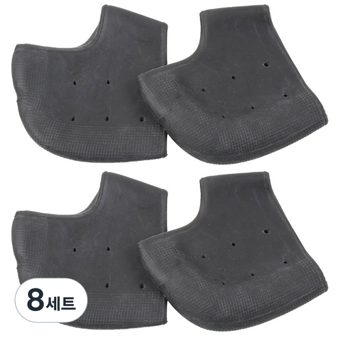 미카엘그라운드 실리콘 발 뒤꿈치 관리 커버 양발착용 블랙, 8세트