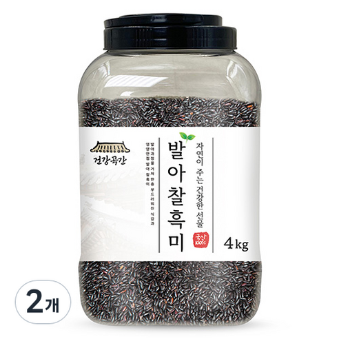 건강곡간 발아찰흑미, 4kg, 2개