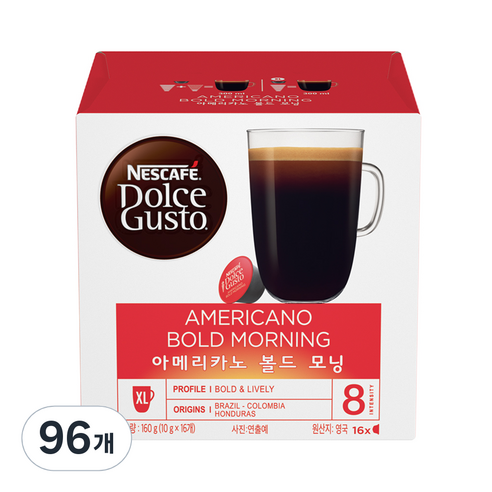 네스카페 돌체구스토 아메리카노 볼드모닝, 10g, 96개
