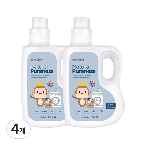 케이맘 유아세탁세제 용기 1700ml, 4개