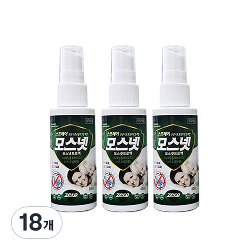 동국제약 모스넷 모기 진드기 기피제, 18개, 1개입, 60ml