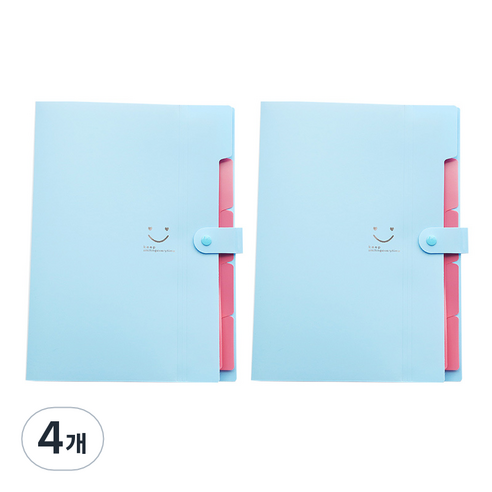 알로데 스마일 캔디 파일 케이스 32.4 x 23.6 x 1.9 cm, TYPE08 스카이, 4개