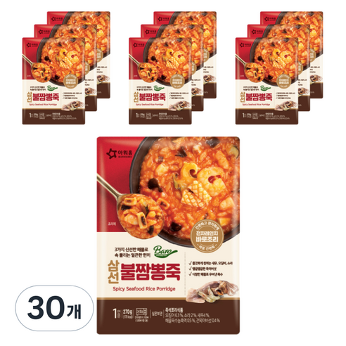 바로 삼선 불짬뽕죽, 270g, 30개