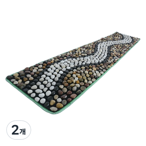 조약돌 발지압 마사지 매트 자갈 카펫 대형, 2개, 혼합색상