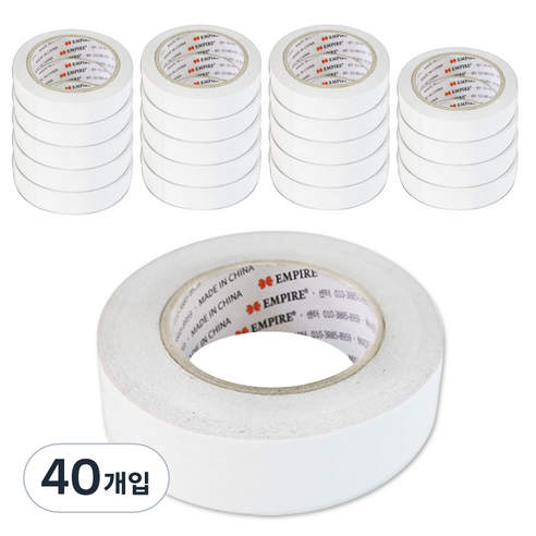 엠파이어 산업용 양면테이프 24mm x 10m, 화이트, 40개입