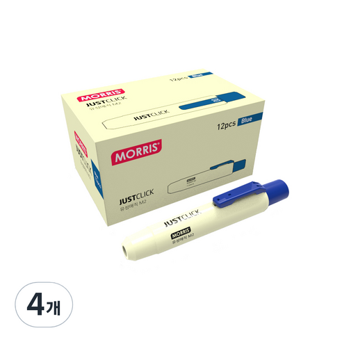 모리스 JUSTCLICK 유성매직 M2, 블루, 48개