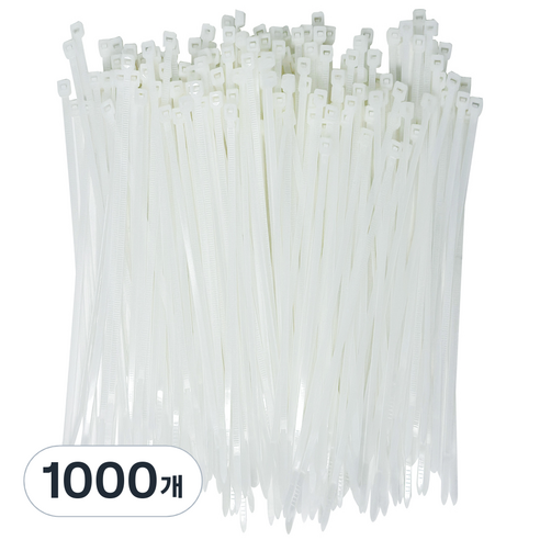 코멧 홈 고강도 PA66 케이블타이 대 0.5x20cm, 화이트, 1000개