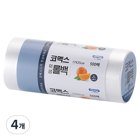 코멕스 위생롤백 소 170 x 250 mm 500매, 4개