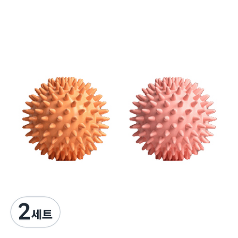 작지만 옹골찬 마사지 고슴도치 요가볼 2종 세트, 2세트, 오렌지 + 핑크