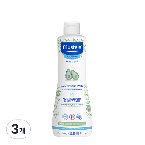 무스텔라 멀티 센서리 버블 배스, 750ml, 3개