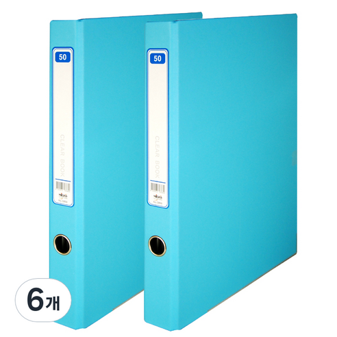 클리어 파일 A4 50매, 하늘색, 6개